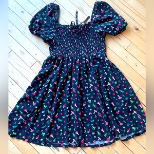 HOT TOPIC Black Mushroom Smocked Dress Size Large